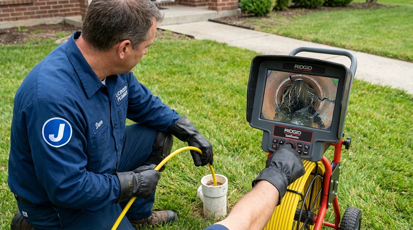 Sewer camera inspection being performed by Johns Plumbing LLC in Giddings